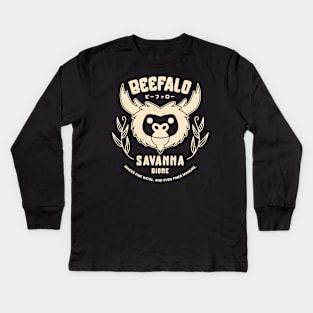 Savanna Beefalo Emblem Kids Long Sleeve T-Shirt